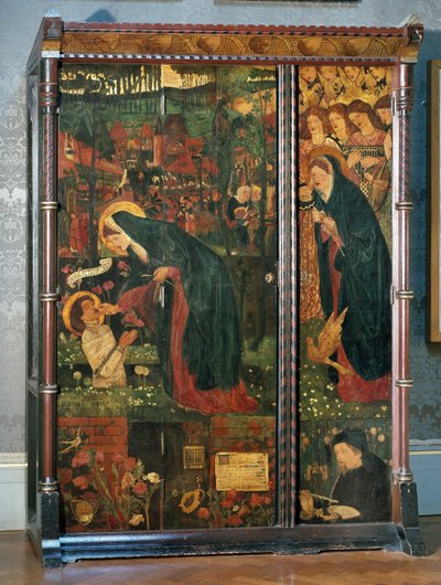 Het Verhaal van de Priores, versierde kast, ontworpen door Philip Webb (1831-1915), 1859 door Edward Burne Jones